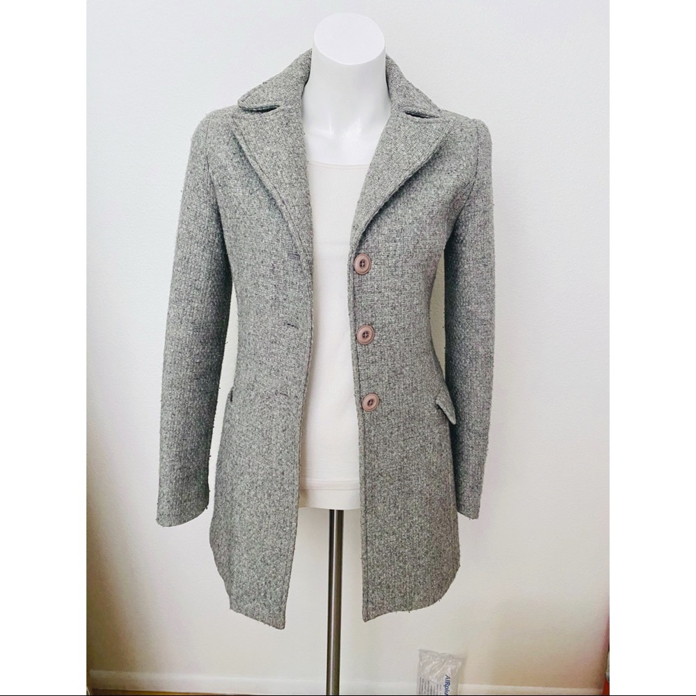 Nordstrom B.P. Grey Marled Wool Pea Coat , Size S